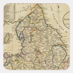 Adesivo Quadrado Mapa de Inglaterra e de Wales