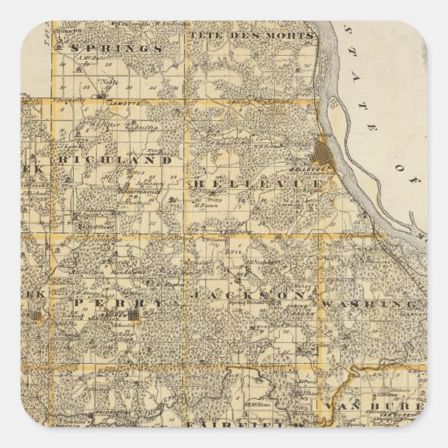 Adesivo Quadrado Mapa de Jackson County 2 (Frente)