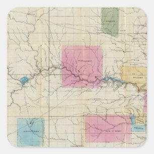 Adesivo Quadrado Mapa de Kansas oriental