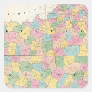 Adesivo Quadrado Mapa de Kentucky e Tennessee