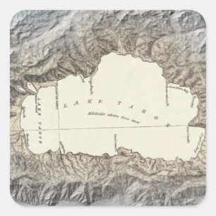 Adesivo Quadrado Mapa de Lake Tahoe