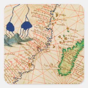 Adesivo Quadrado Mapa de Madagascar