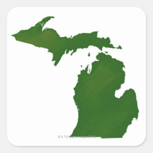 Adesivo Quadrado Mapa de Michigan