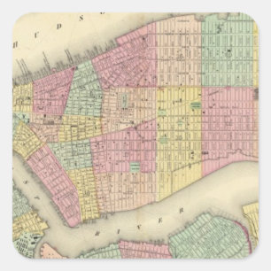 Adesivo Quadrado Mapa de New York e das cidades adjacentes