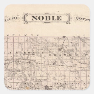 Adesivo Quadrado Mapa de Noble County
