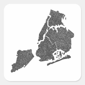 Adesivo Quadrado Mapa de Nova Iorque Borough