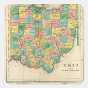 Adesivo Quadrado Mapa de Ohio
