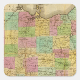 Adesivo Quadrado Mapa de Ohio 2