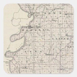 Adesivo Quadrado Mapa de Posey County