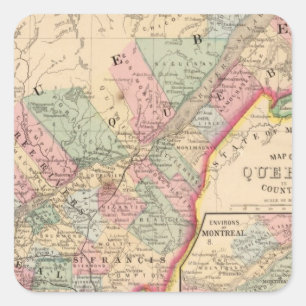 Adesivo Quadrado Mapa de Quebeque por Mitchell