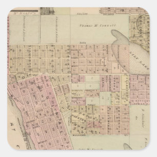 Adesivo Quadrado Mapa de Stillwater, Washington County, Minnesota