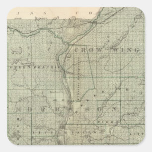 Adesivo Quadrado Mapa de Todd, Morrison, Minnesota