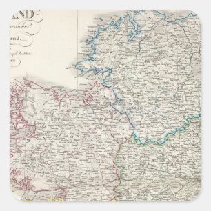 Adesivo Quadrado Mapa do Atlas da Irlanda