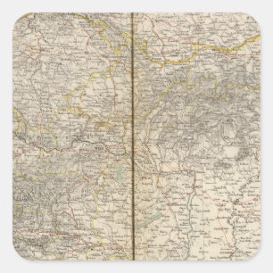 Adesivo Quadrado Mapa do atlas de Áustria