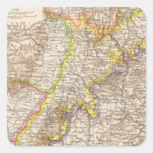 Adesivo Quadrado Mapa do atlas de Baden Alemanha