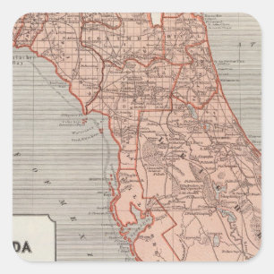 Adesivo Quadrado Mapa do atlas de Florida
