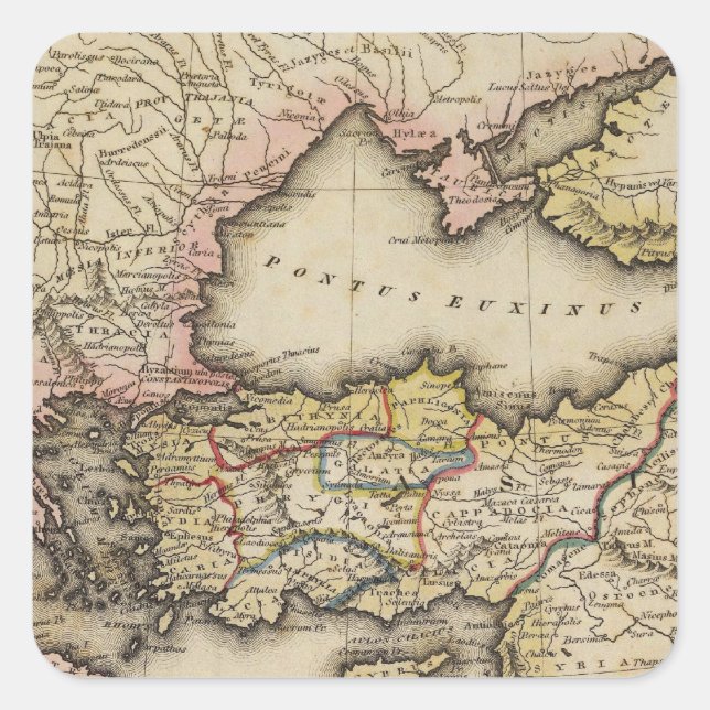 Adesivo Quadrado Mapa do Atlas do Oriente Médio (Frente)
