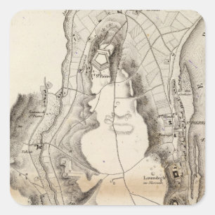 Adesivo Quadrado Mapa do atlas do platô de St Pierre