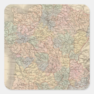 Adesivo Quadrado Mapa do Atlas France