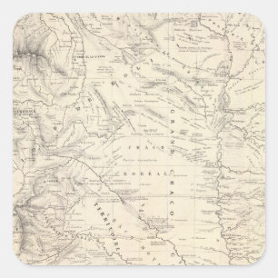 Adesivo Quadrado Mapa do Chaco Excelente e regiões vizinhas