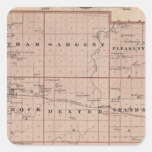 Adesivo Quadrado Mapa do condado da segadeira, Minnesota