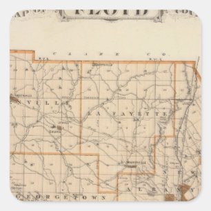 Adesivo Quadrado Mapa do Condado de Floyd