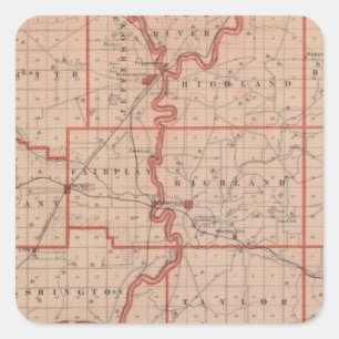Adesivo Quadrado Mapa do Condado de Greene
