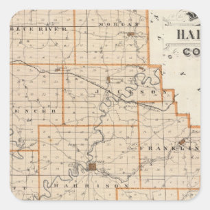 Adesivo Quadrado Mapa do Condado de Harrison
