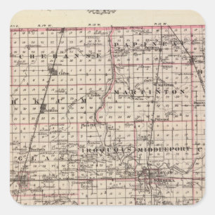 Adesivo Quadrado Mapa do Condado de Iroquois