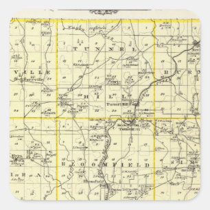 Adesivo Quadrado Mapa do Condado de Johnson e de Viena