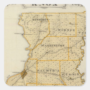 Adesivo Quadrado Mapa do Condado de Knox