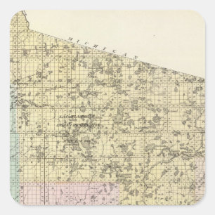 Adesivo Quadrado Mapa do Condado de Lincoln