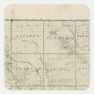 Adesivo Quadrado Mapa do Condado de Polk, Estado de Iowa