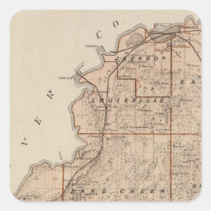 Adesivo Quadrado Mapa do Condado de Scott, Minnesota