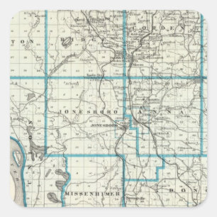 Adesivo Quadrado Mapa do Condado de Union
