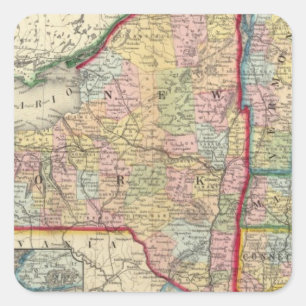 Adesivo Quadrado Mapa Do Condado Dos Estados De Nova Iorque