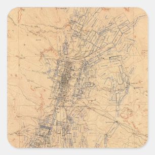 Adesivo Quadrado Mapa do distrito de Washoe que mostra