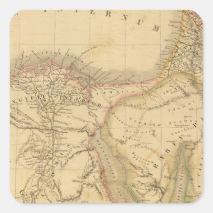 Adesivo Quadrado Mapa do Egito, da Palestina e da Arábia