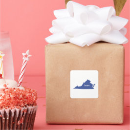 Adesivo Quadrado mapa do estado da silhueta da Virgínia