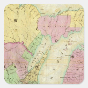 Adesivo Quadrado Mapa do Estado de Michigan