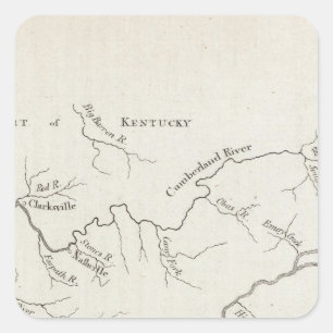 Adesivo Quadrado Mapa do governo de Tennessee