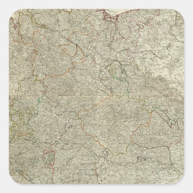 Adesivo Quadrado Mapa do Império da Alemanha (Frente)