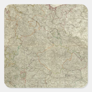 Adesivo Quadrado Mapa do império de Alemanha