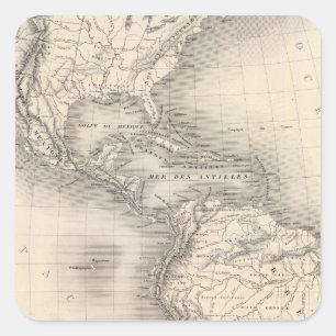 Adesivo Quadrado Mapa do Império Espanhol nas Américas