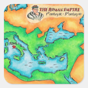 Adesivo Quadrado Mapa do império romano