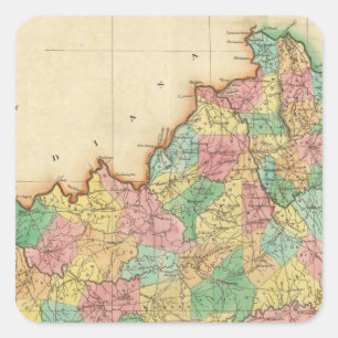 Adesivo Quadrado Mapa Do Kentucky