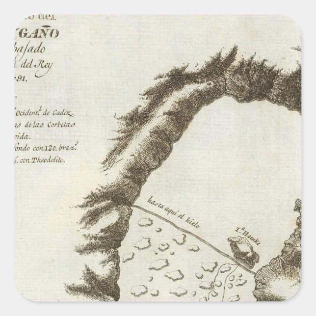 Adesivo Quadrado Mapa do Livro do Alasca (Frente)