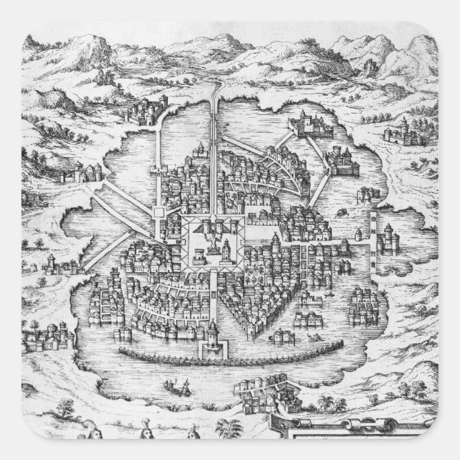 Adesivo Quadrado Mapa do México (Frente)