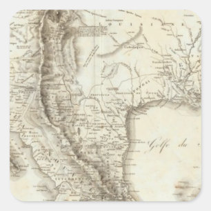 Adesivo Quadrado Mapa do México e dos países vizinhos