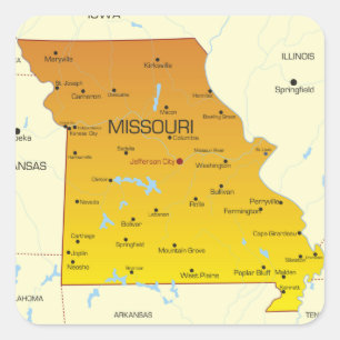 Adesivo Quadrado Mapa Do Missouri